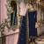 Blue  Embroidered Georgette Semi Stitched Salwar With Dupatta