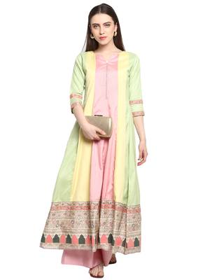 Multicolor printed art silk salwar 2