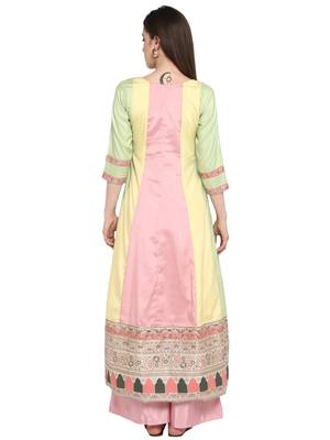 Multicolor printed art silk salwar 3