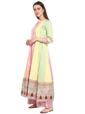 Multicolor printed art silk salwar 4