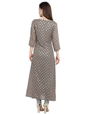 Grey printed polyester salwar 3