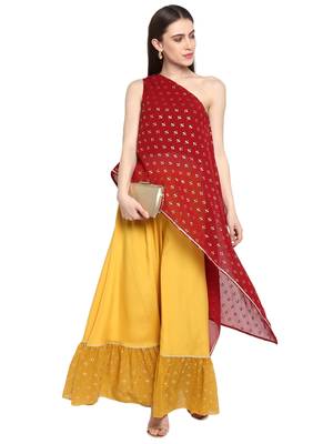 Maroon printed georgette salwar 2
