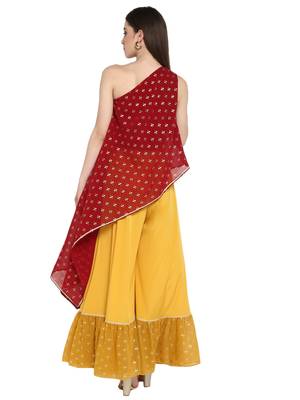 Maroon printed georgette salwar 3