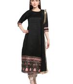 Black printed art silk salwar