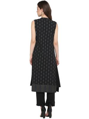 Black printed crepe salwar 3