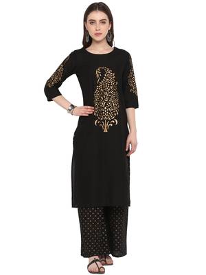 Black printed cotton salwar 1