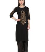 Black printed cotton salwar