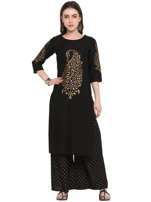 Black printed cotton salwar 2