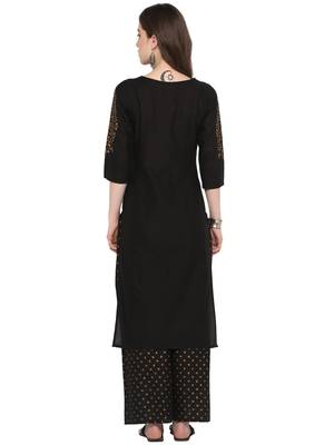 Black printed cotton salwar 3
