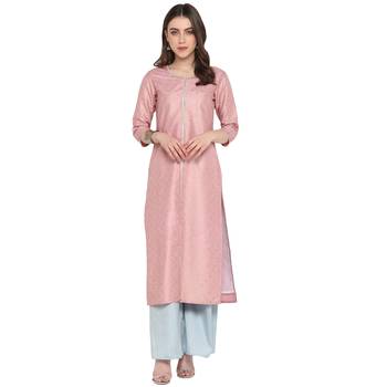 Light-pink printed art silk salwar 1