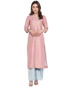 Light-pink printed art silk salwar