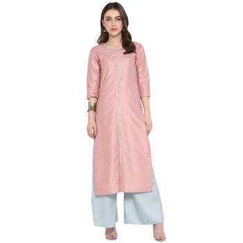 Light-pink printed art silk salwar 2