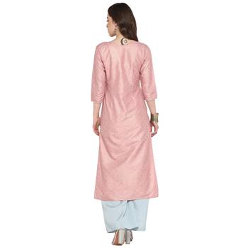 Light-pink printed art silk salwar 3