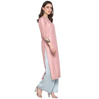 Light-pink printed art silk salwar 4