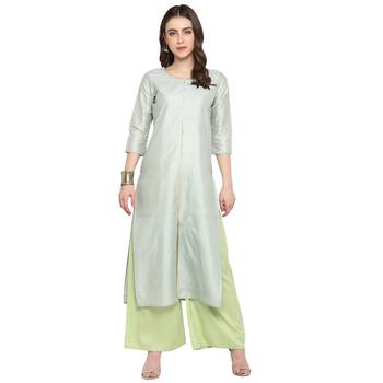 Light-blue printed art silk salwar 1