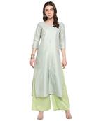 Light-blue printed art silk salwar