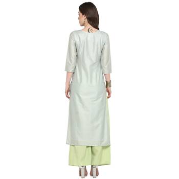 Light-blue printed art silk salwar 3