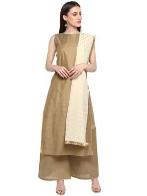 Brown printed chanderi salwar 1
