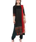 Black printed art silk salwar