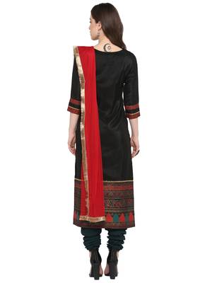 Black printed art silk salwar 3