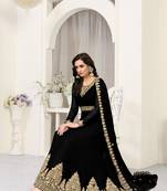 Black Embroidered Faux Georgette Salwar