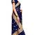 Blue embroidered net saree with blouse