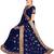 Blue embroidered net saree with blouse