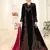 Black Embroidered Faux Georgette Islamic Style Salwar Suit Dupatta With Koti