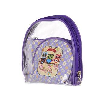 Shree Shyam Product Purple Cosmetic Bag Makeup Travel Organizer Portable Toiletry Pouch 3 Pcs Set 2