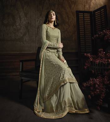 Green embroidered georgette salwar 2