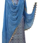 Blue Soft Cotton Shimmer Unstitched Suit