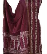 Wine Chanderi SIlk Unstitched Suit