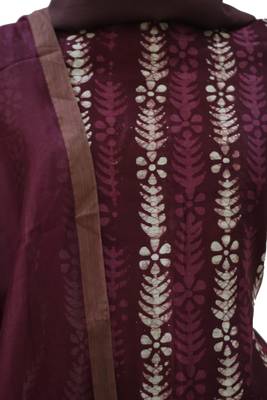 Wine Chanderi SIlk Unstitched Suit 4