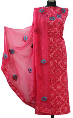 Rani Pink Print Cotton Suit Fabric 1