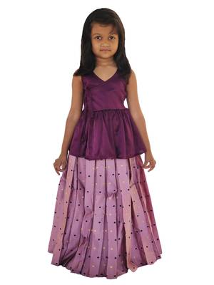 Kids Bit Top And Pink Lehenga Choli 1