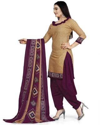 Beige Printed Cotton Salwar 4