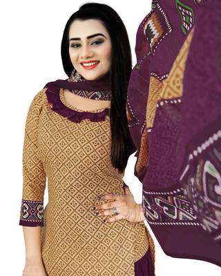 Beige Printed Cotton Salwar 5