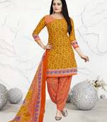 Yellow Printed Cotton Salwar