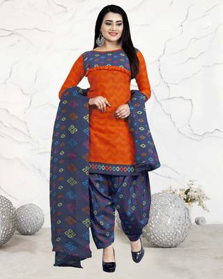 Orange Printed Cotton Salwar 1