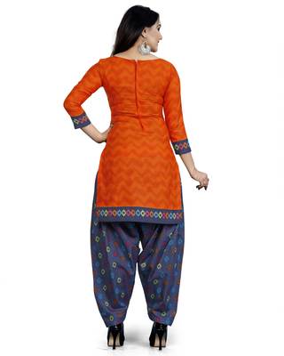 Orange Printed Cotton Salwar 2