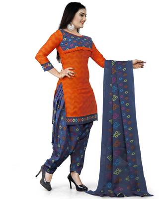 Orange Printed Cotton Salwar 3