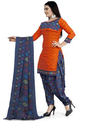 Orange Printed Cotton Salwar 4
