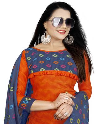 Orange Printed Cotton Salwar 5