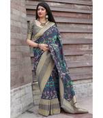Black Woven banarasi saree with blouse