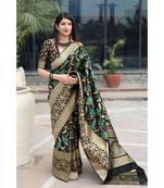 Black Woven banarasi saree with blouse