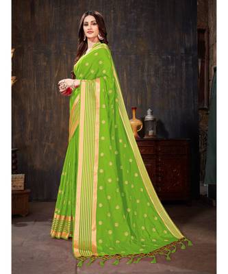 Green Embroidered Art Silk saree with blouse 2