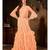 Peach Plain Georgette saree with blouse
