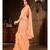 Peach Plain Georgette saree with blouse