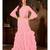Pink Plain Georgette saree with blouse