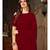 Maroon Plain Georgette saree with blouse